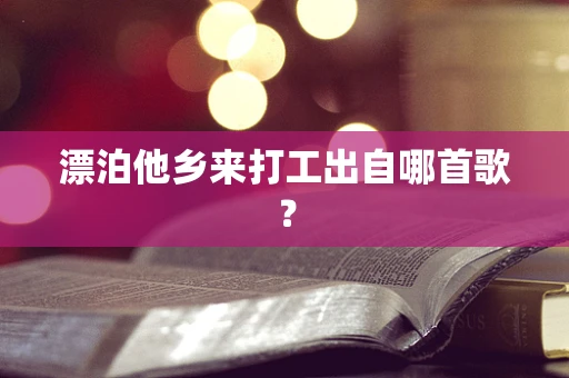 漂泊他乡来打工出自哪首歌？