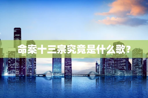 命案十三宗究竟是什么歌？