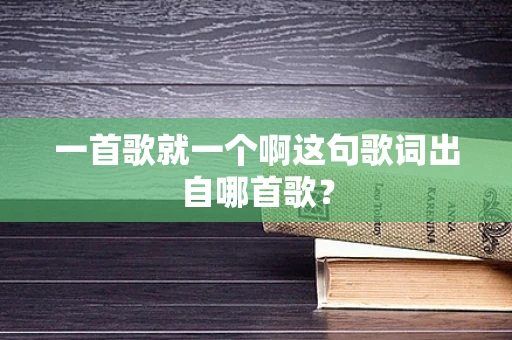 一首歌就一个啊这句歌词出自哪首歌？