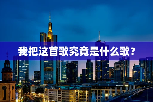 我把这首歌究竟是什么歌？