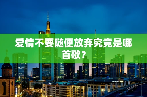 爱情不要随便放弃究竟是哪首歌？