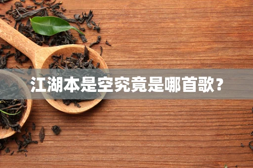 江湖本是空究竟是哪首歌？