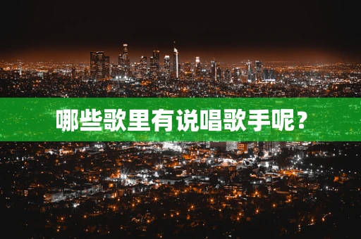 哪些歌里有说唱歌手呢？