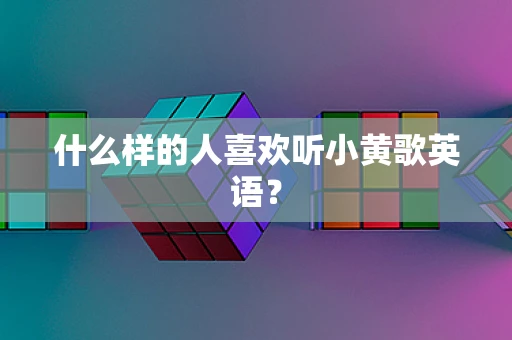 什么样的人喜欢听小黄歌英语？