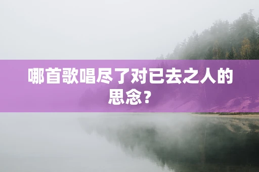 哪首歌唱尽了对已去之人的思念？