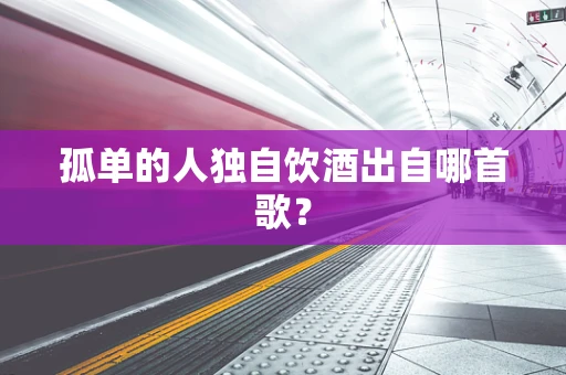 孤单的人独自饮酒出自哪首歌？