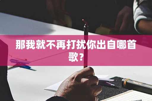 那我就不再打扰你出自哪首歌？