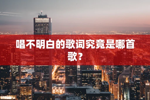 唱不明白的歌词究竟是哪首歌？