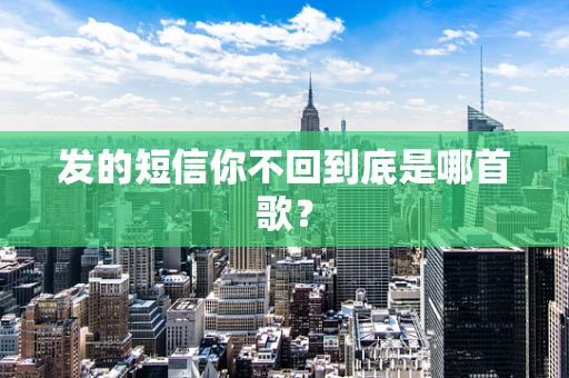 发的短信你不回到底是哪首歌？