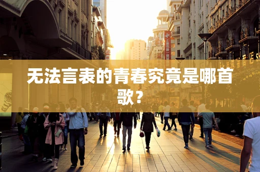 无法言表的青春究竟是哪首歌？