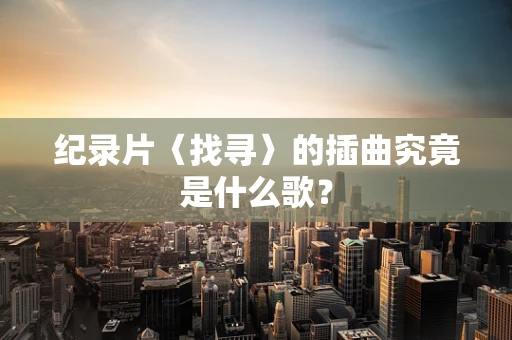 纪录片〈找寻〉的插曲究竟是什么歌？