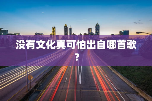 没有文化真可怕出自哪首歌？