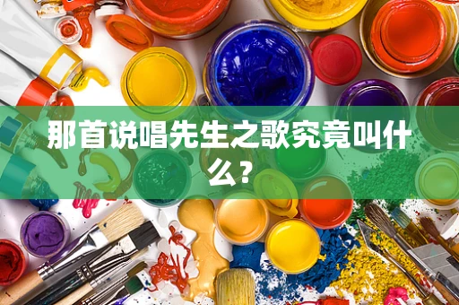 那首说唱先生之歌究竟叫什么？