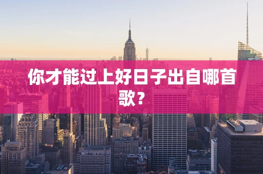 你才能过上好日子出自哪首歌？