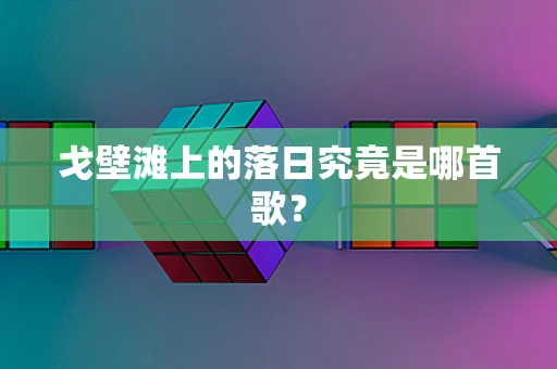 戈壁滩上的落日究竟是哪首歌？