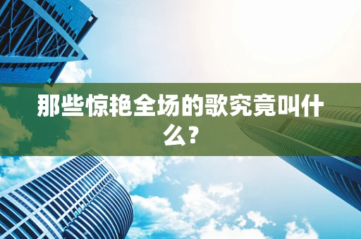 那些惊艳全场的歌究竟叫什么？