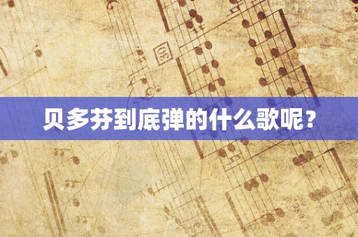 贝多芬到底弹的什么歌呢？