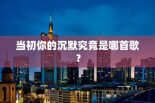当初你的沉默究竟是哪首歌？