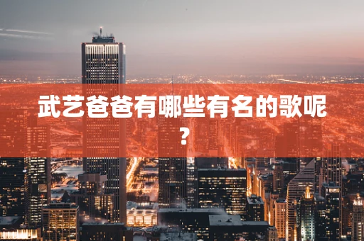 武艺爸爸有哪些有名的歌呢？