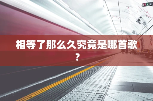 相等了那么久究竟是哪首歌？